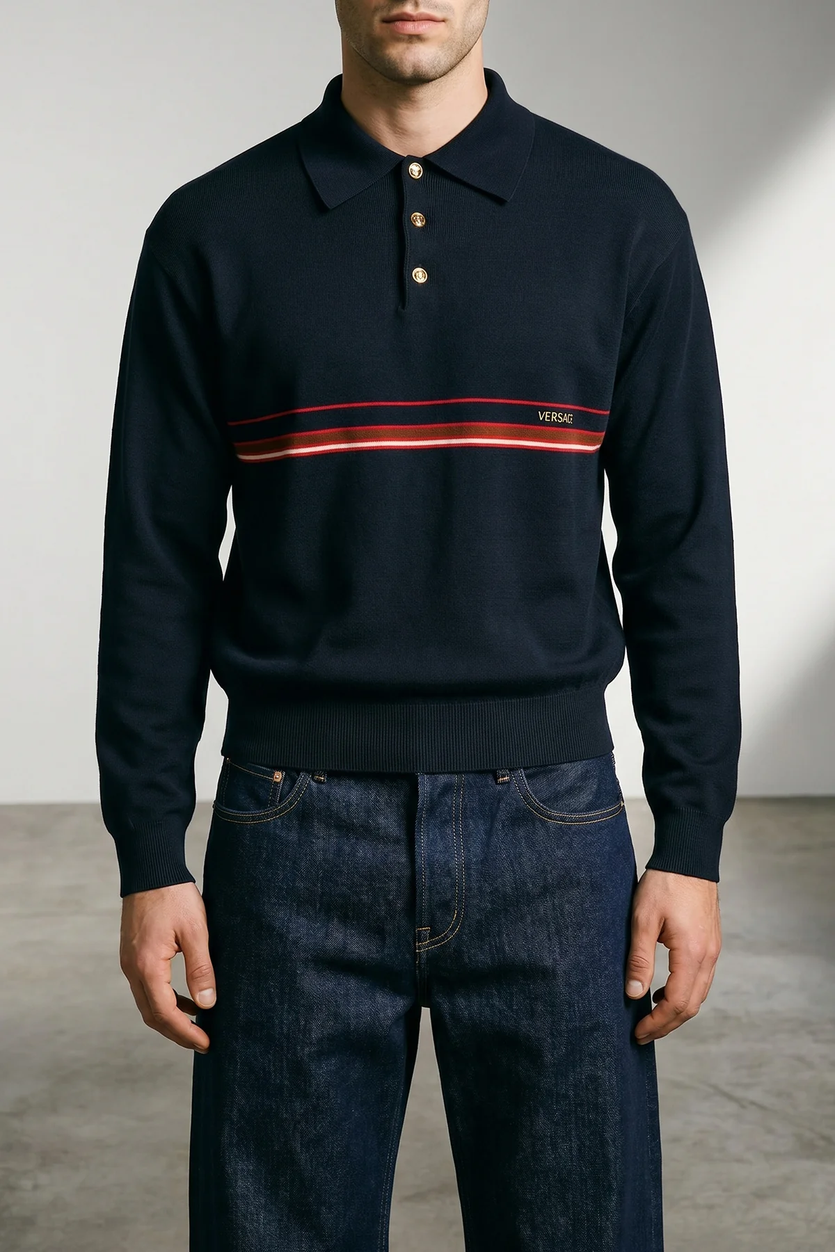cotton knit polo shirt