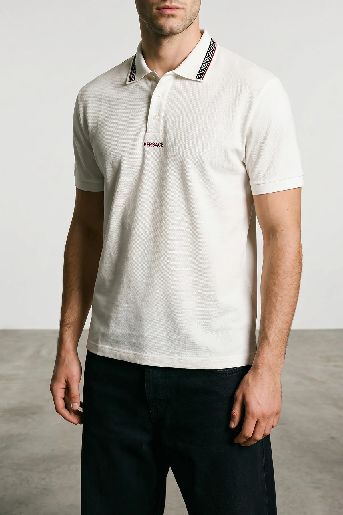 VERSACE L cotton piqué polo shirt