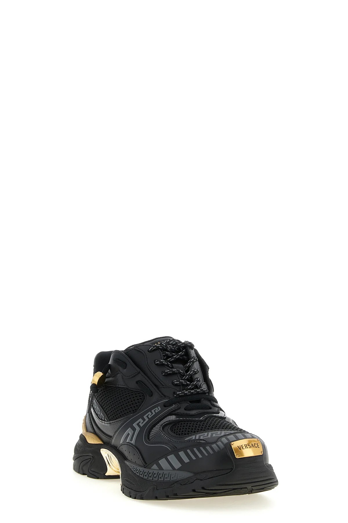 VERSACE 41 versace calf leather and technical fabric sneakers