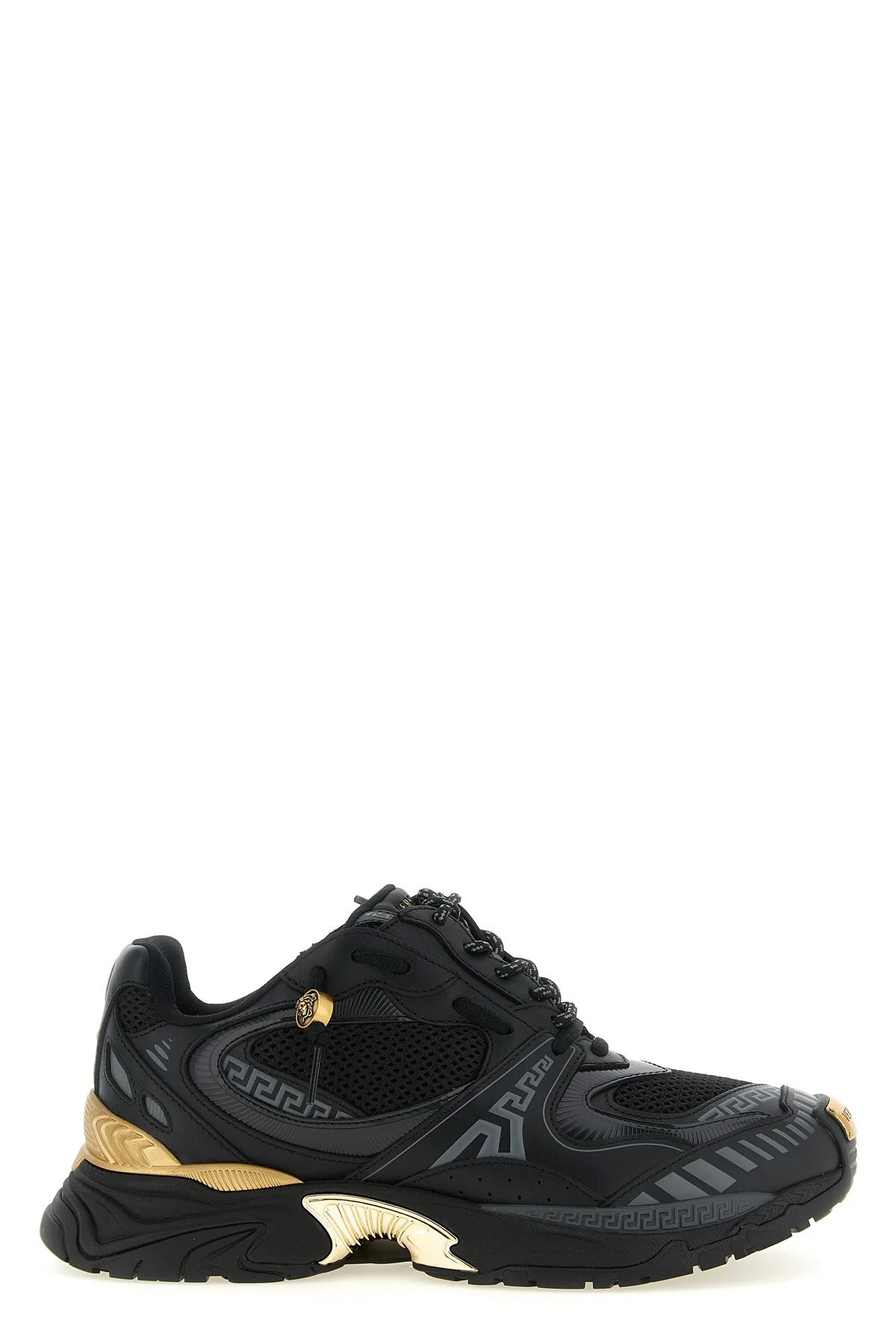 VERSACE 41 versace calf leather and technical fabric sneakers