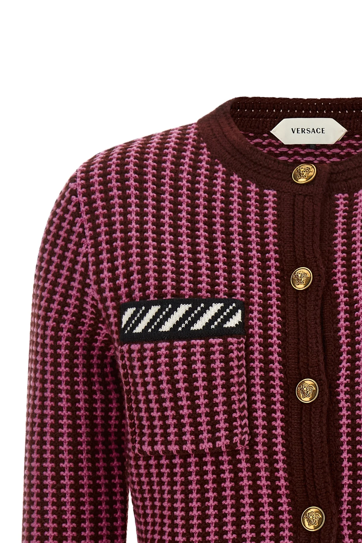 versaces wool knit cardigan defines a new sartorial aesthetic through meticulou