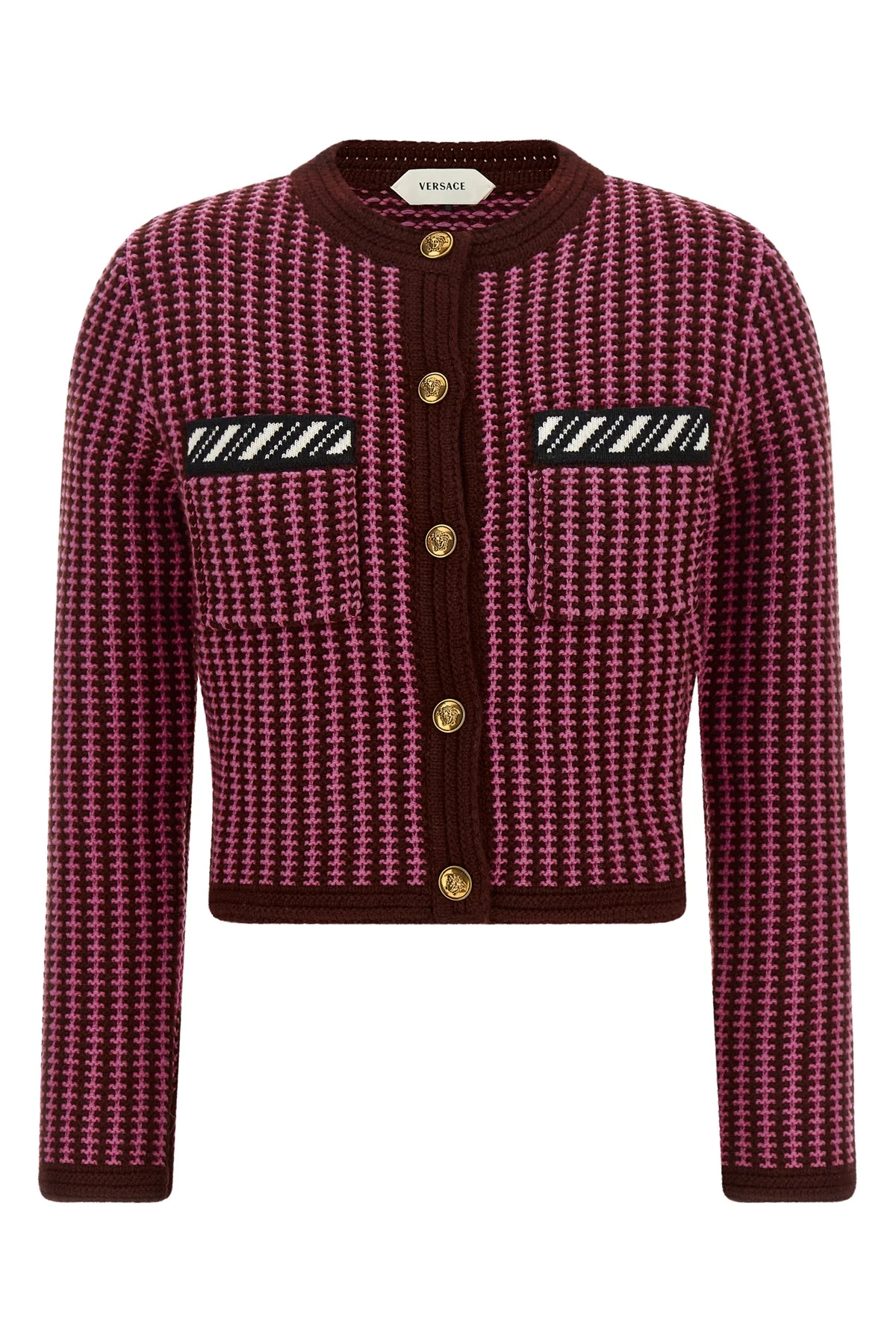 VERSACE 38 versaces wool knit cardigan defines a new sartorial aesthetic through meticulou
