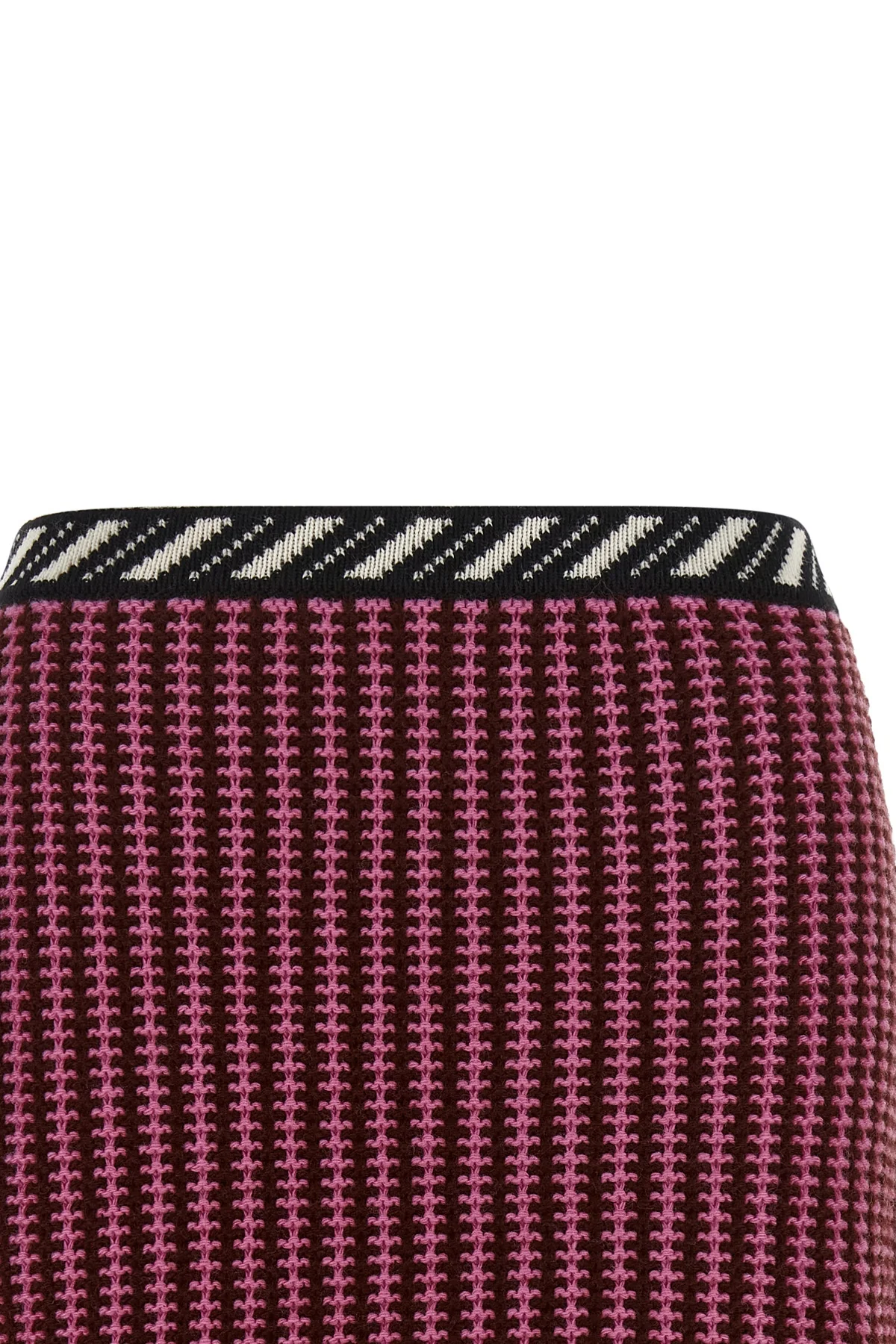 versaces crochet mini skirt defines a contemporary approach to knitwear