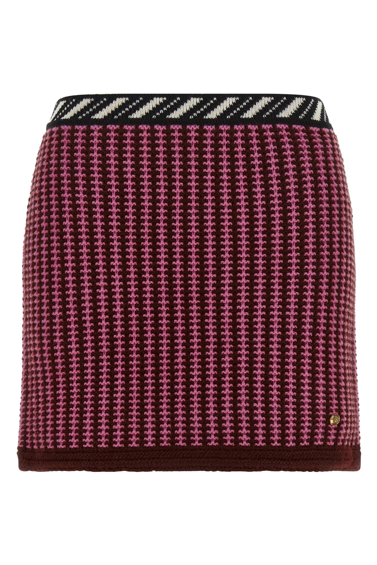 VERSACE 40 versaces crochet mini skirt defines a contemporary approach to knitwear