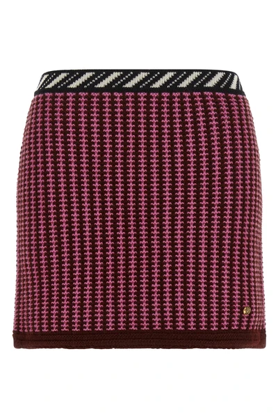 versaces crochet mini skirt defines a contemporary approach to knitwear