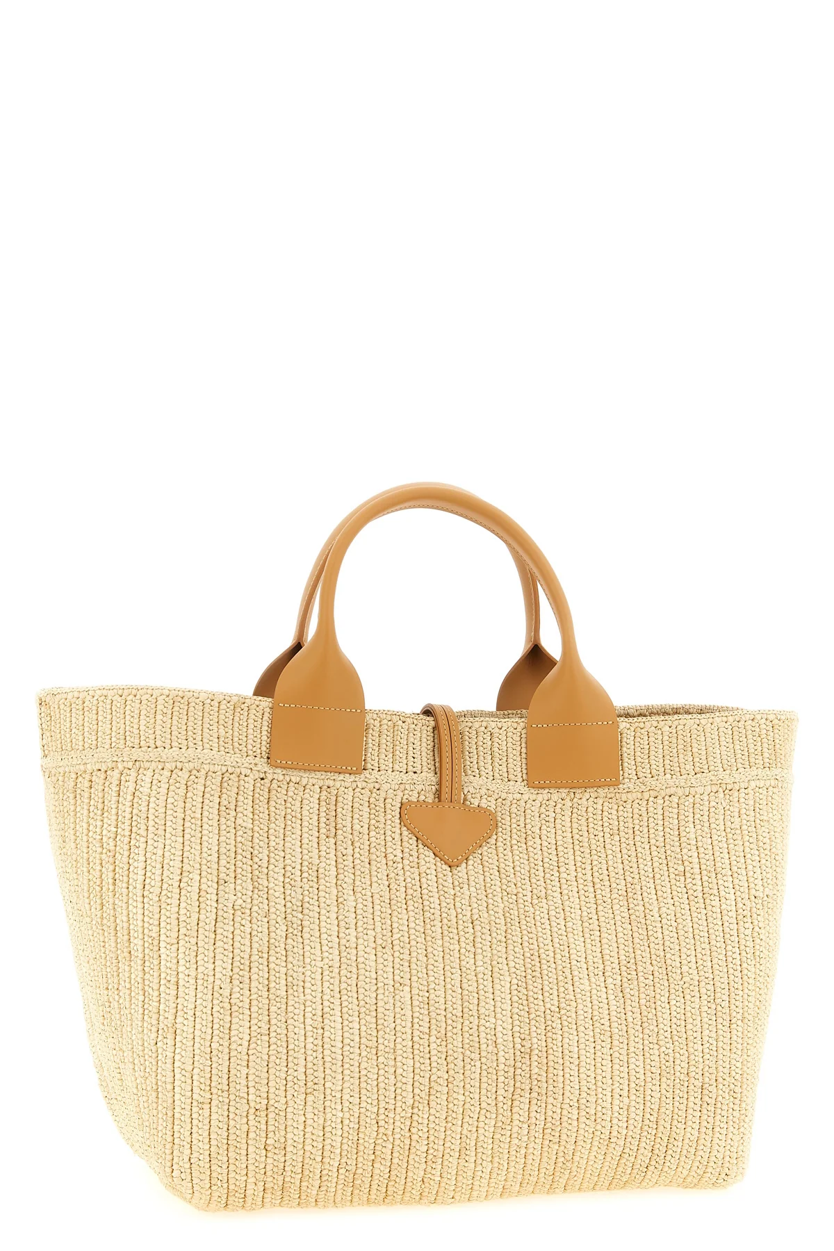 l le roseau shopping bag made from a single hand-woven raffia panel
