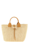 l le roseau shopping bag made from a single hand-woven raffia panel