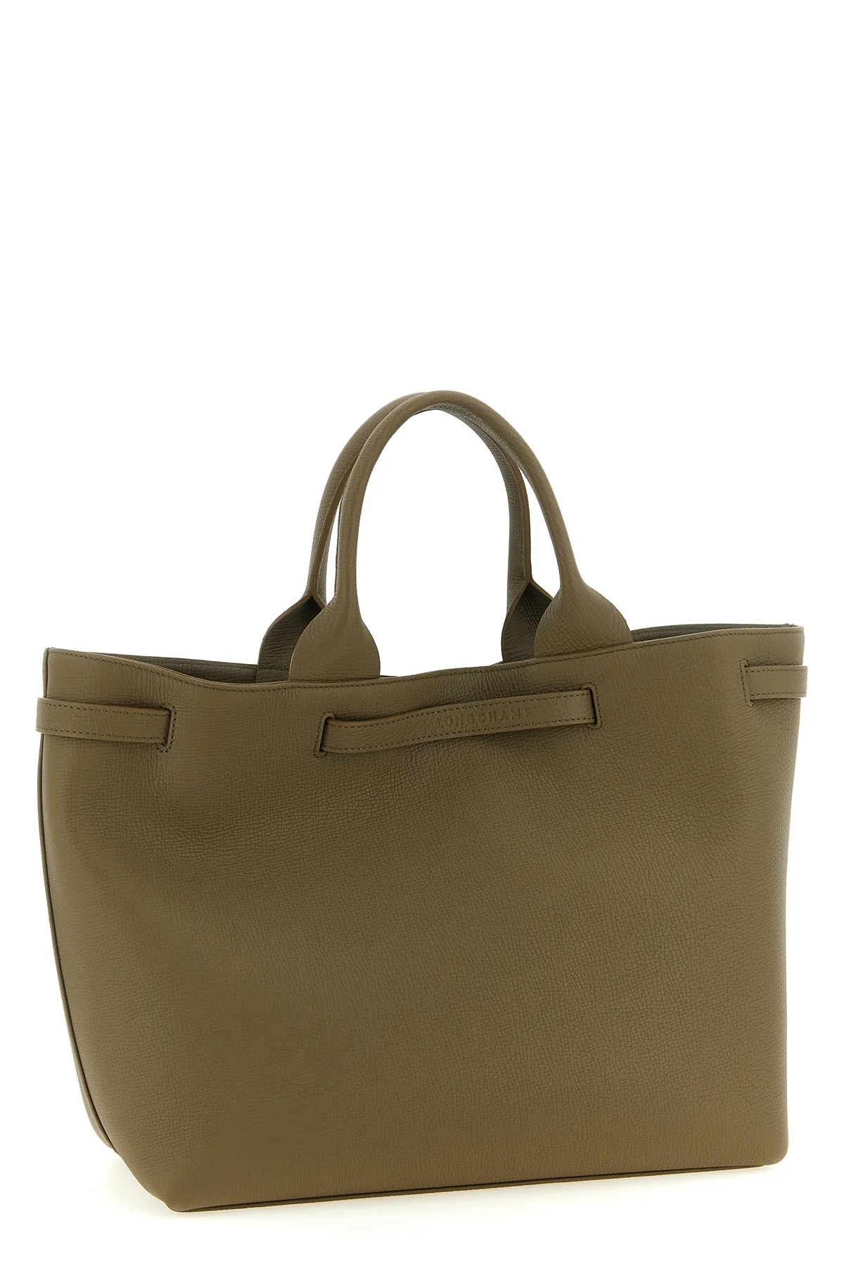 the longchamp le smart l tote bag features a structured silhouette in fine grain