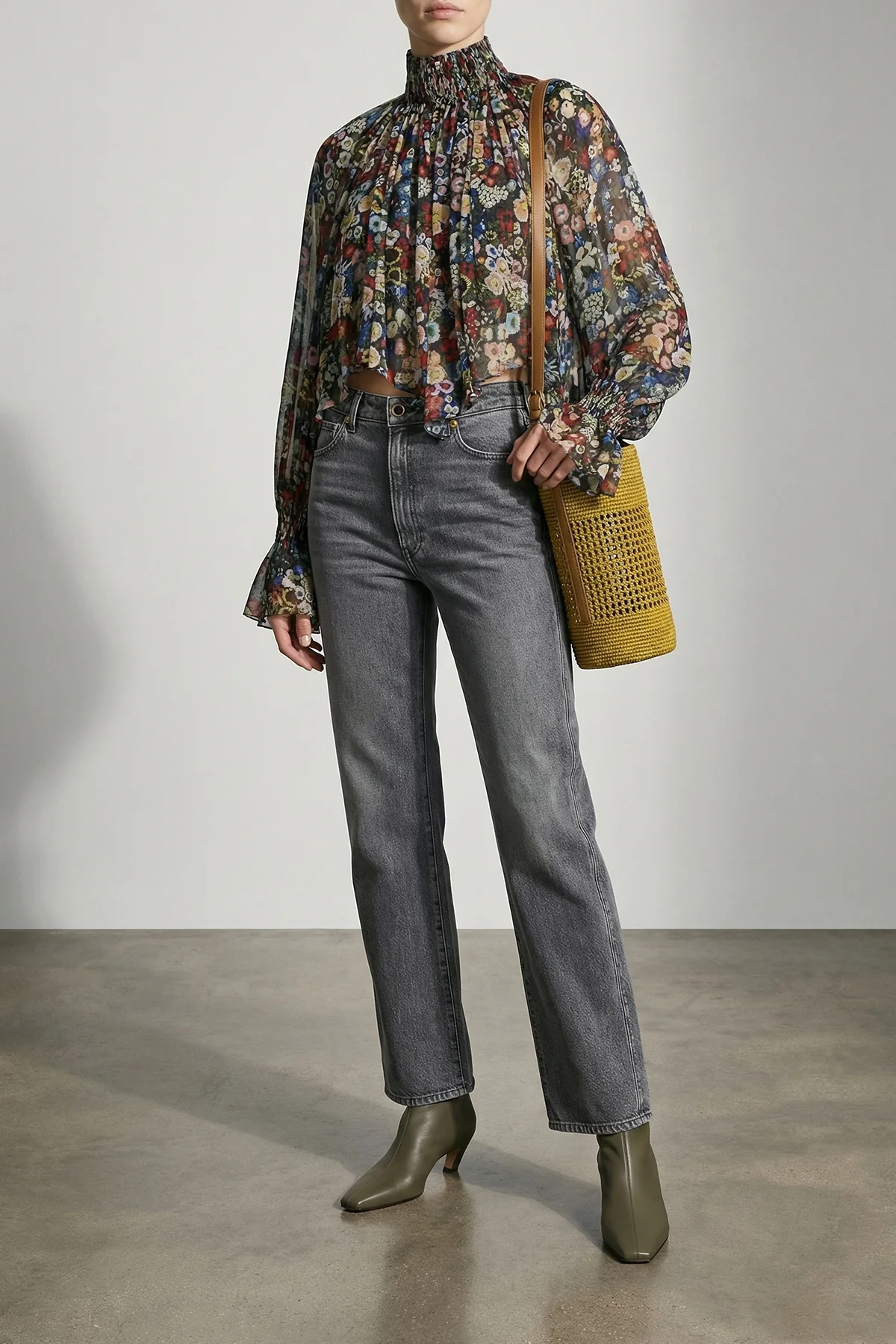 KHAITE 27 danielle stonewashed cotton denim jeans