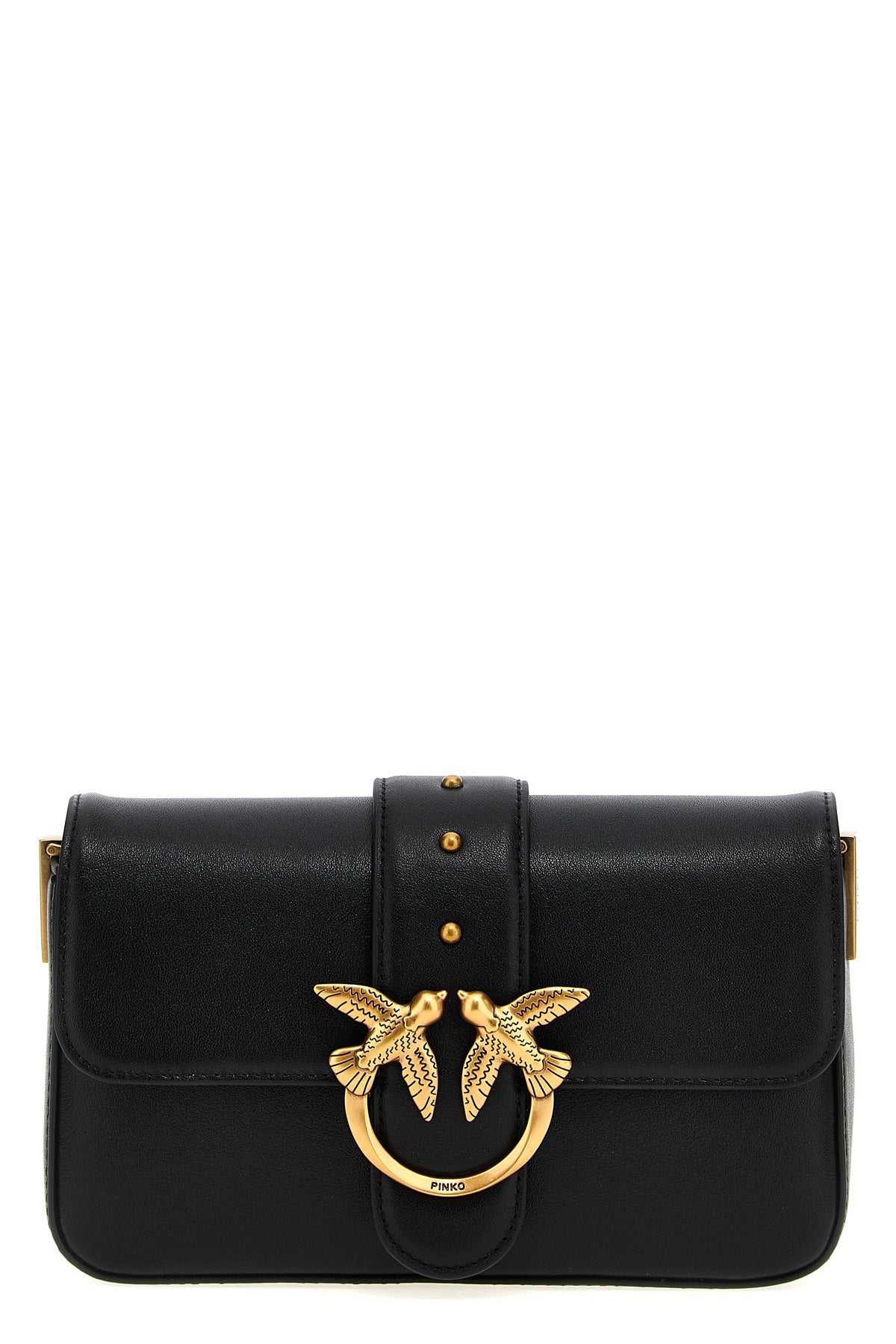 PINKO OS mini love slouchy shoulder bag in leather
