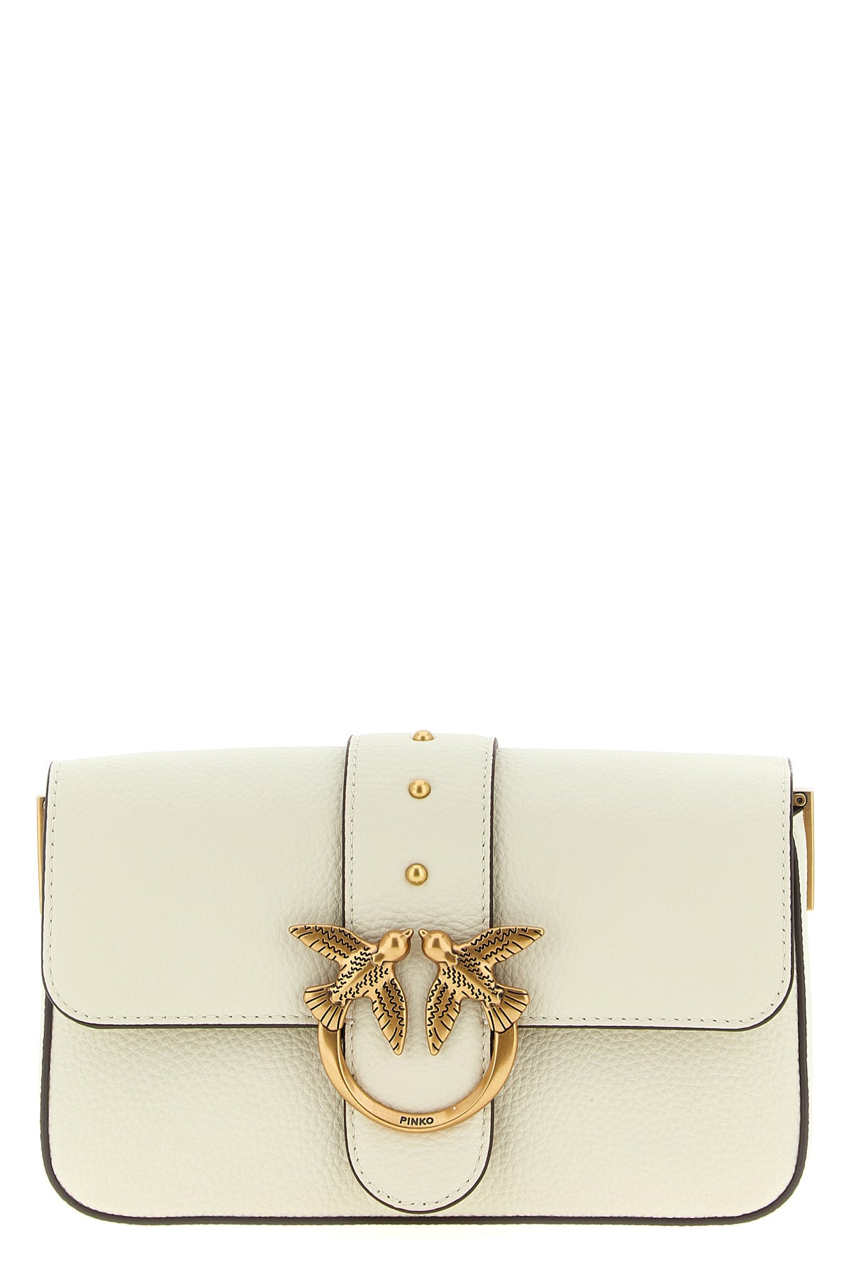 PINKO OS love one mini grainy leather crossbody bag