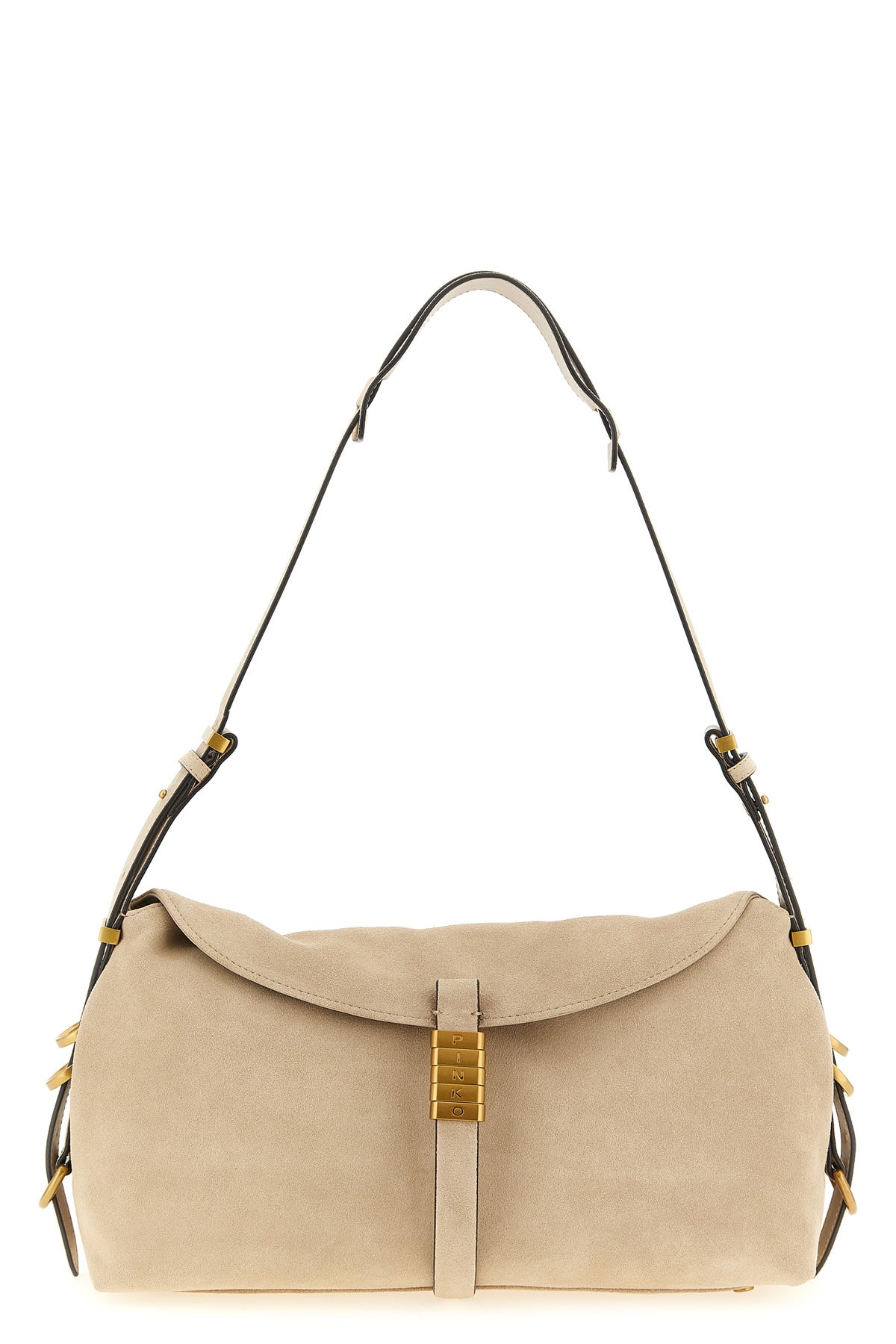 PINKO OS saddle horizontal suede shoulder bag