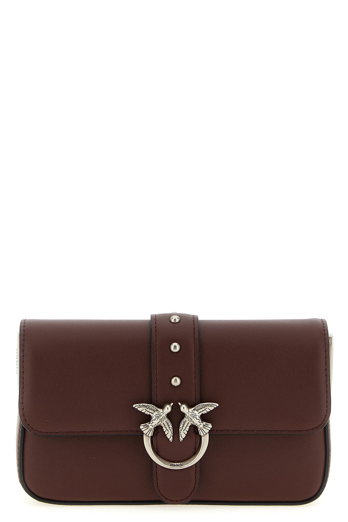 PINKO OS love one slouchy baby silk leather crossbody bag