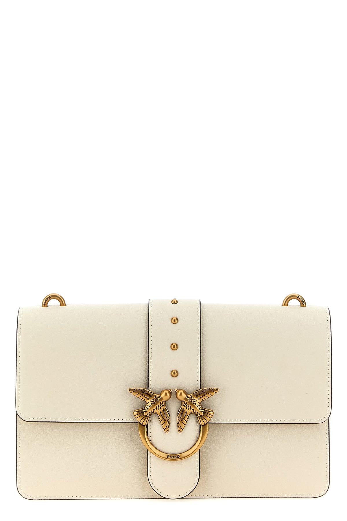 PINKO OS love one classic crossbody bag in silk-touch leather