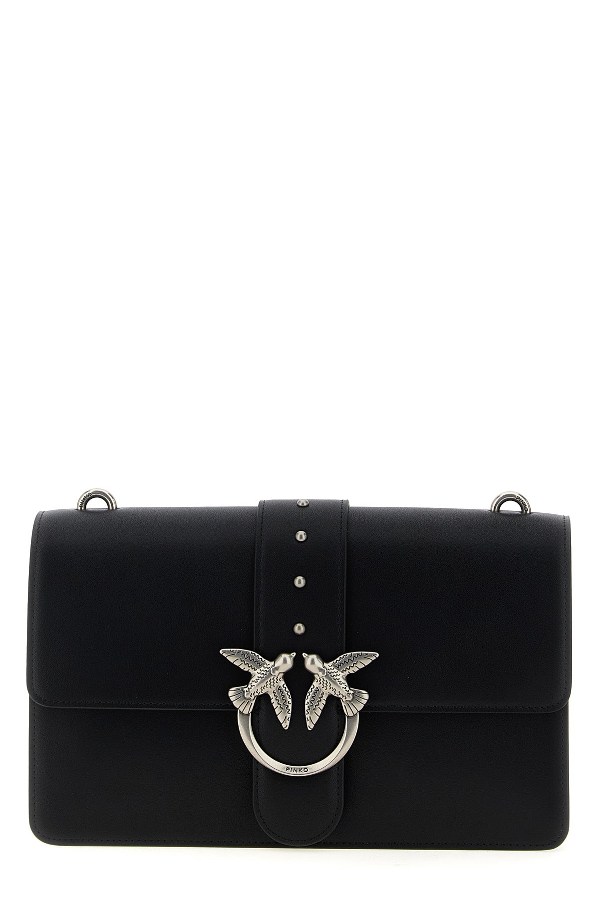 PINKO OS love one classic crossbody bag in silk-touch leather