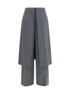tailored pants with draped skirt panel