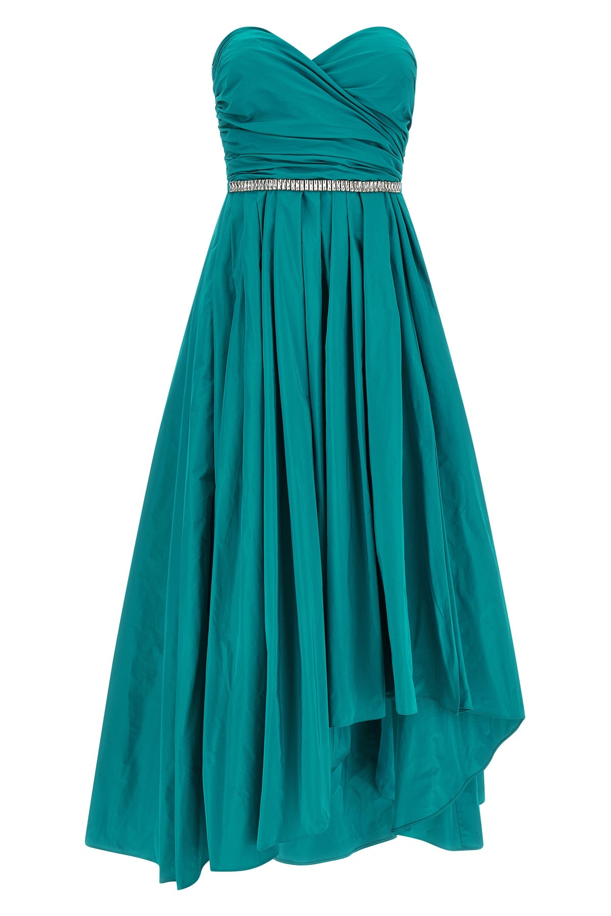 PINKO 42 long dattero dress in light and shiny taffeta