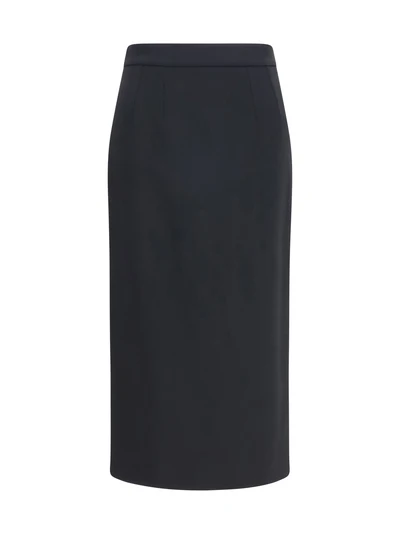 stretch wool pencil skirt