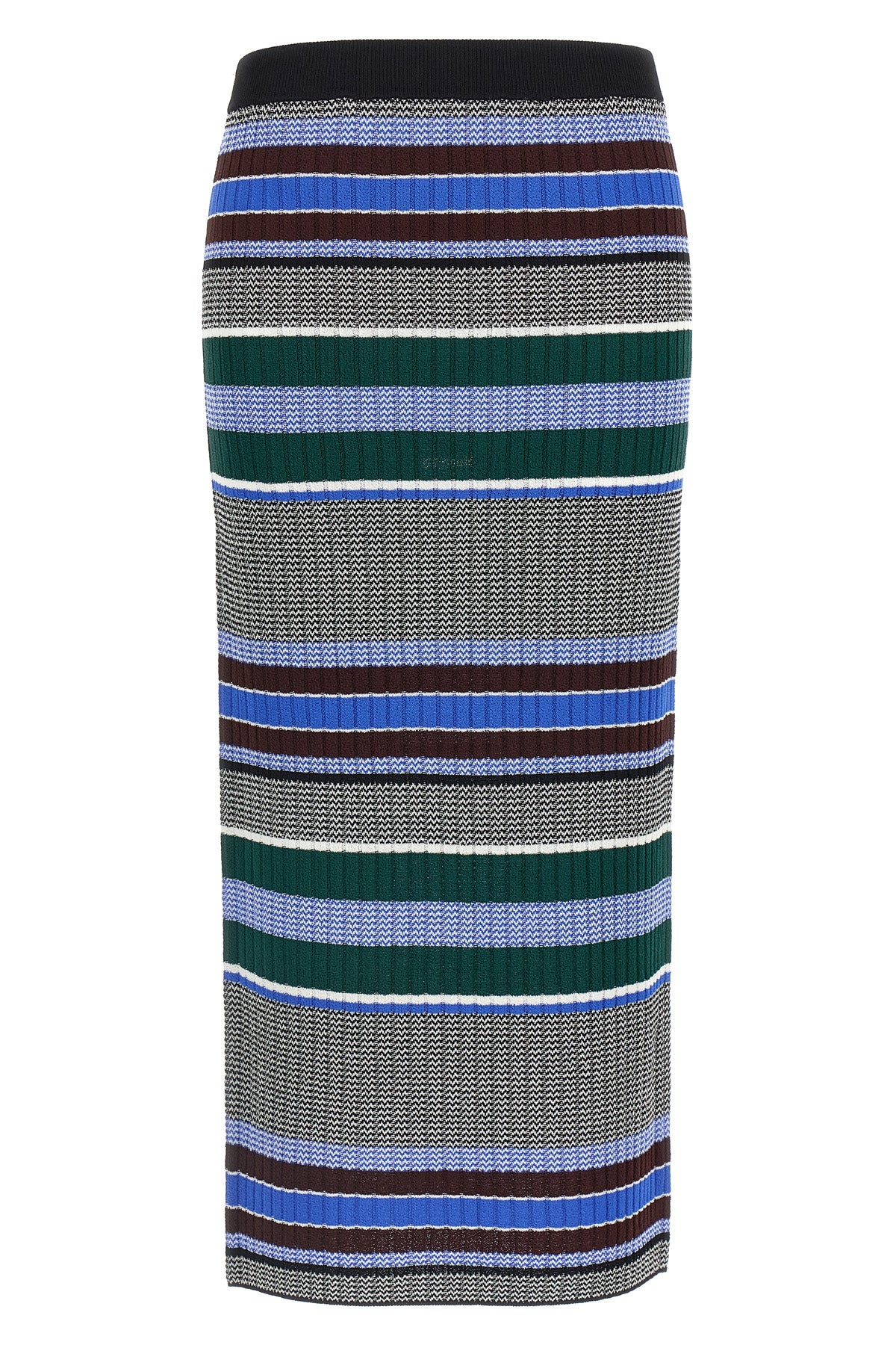 PINKO XS terra midi skirt in ribbed stretch viscose knit