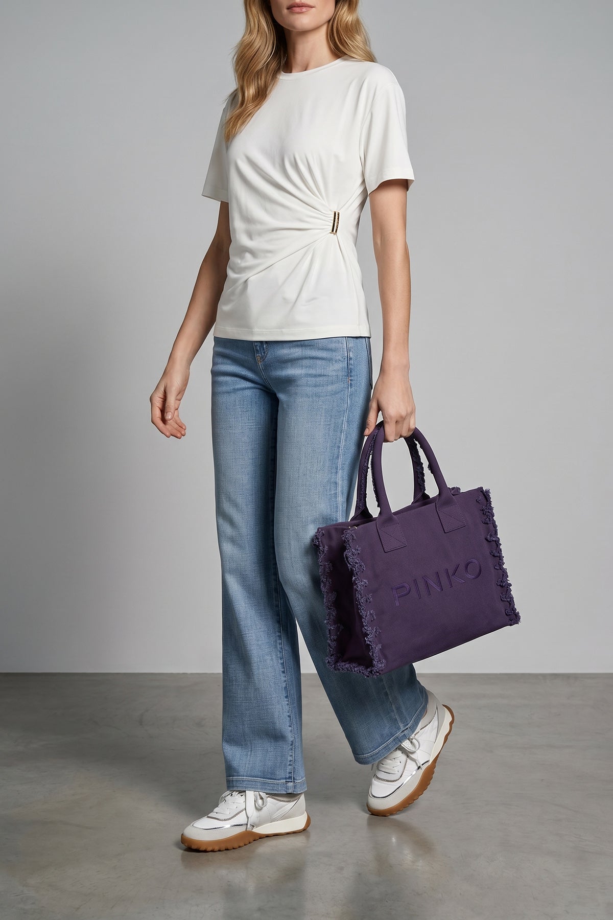 PINKO L mary t-shirt in stretch interlock of supima cotton