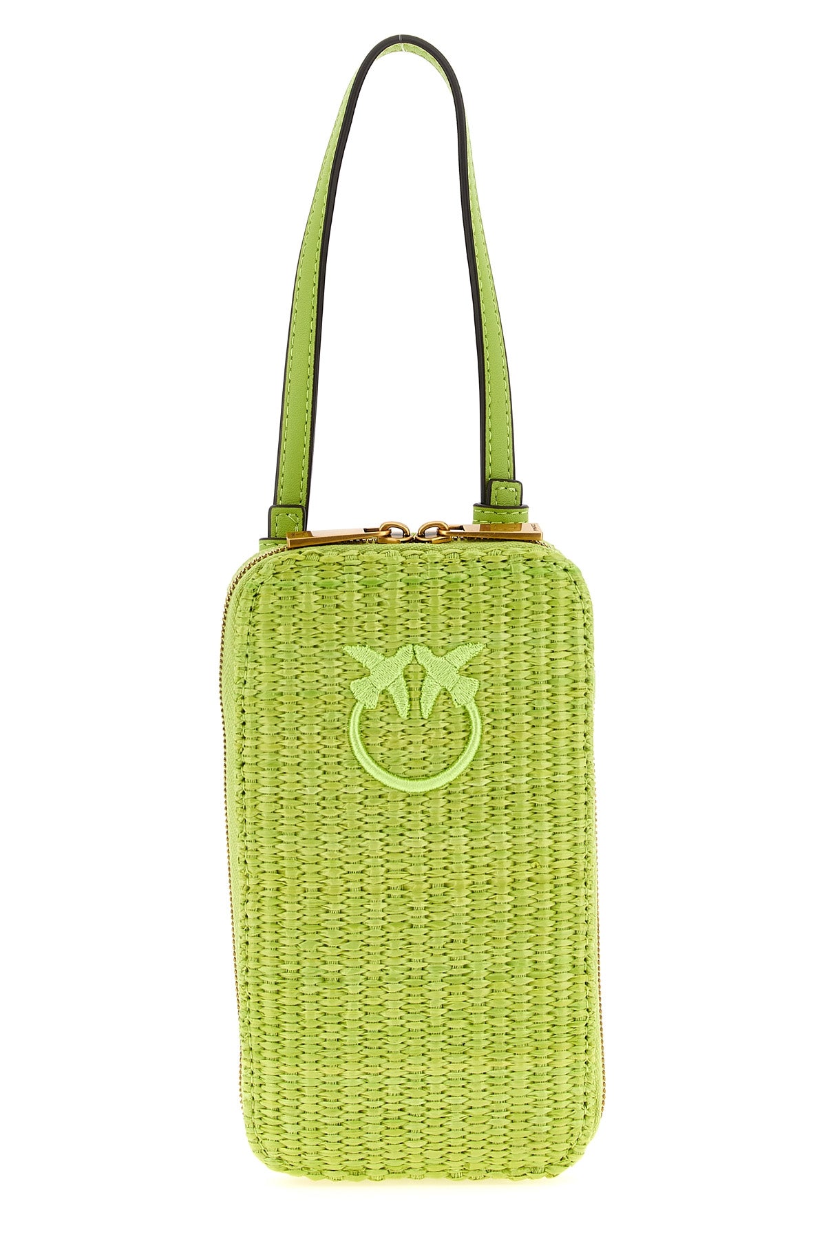 PINKO OS braided raffia smartphone holder