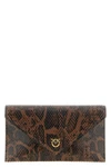 the pinko mini clutch bag in fine calf leather stands out for its bold python-ef