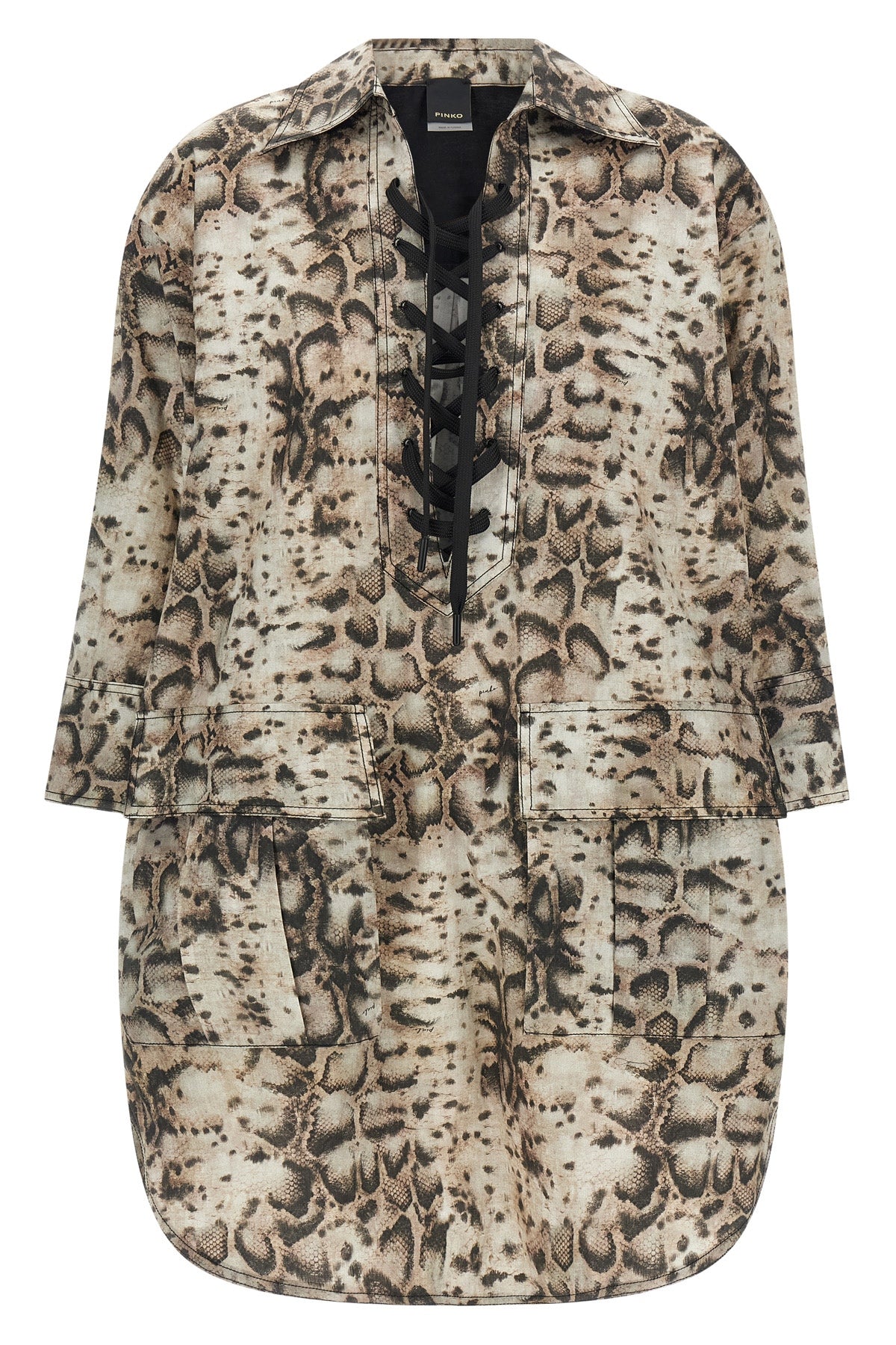 PINKO 38 mini agra dress in pure cotton poplin