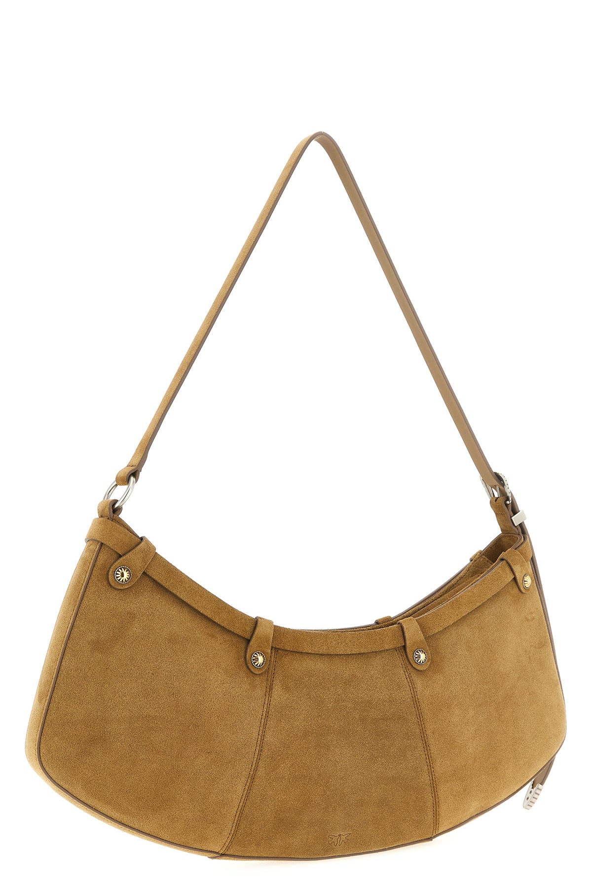 PINKO OS pocket body large suede shoulder bag