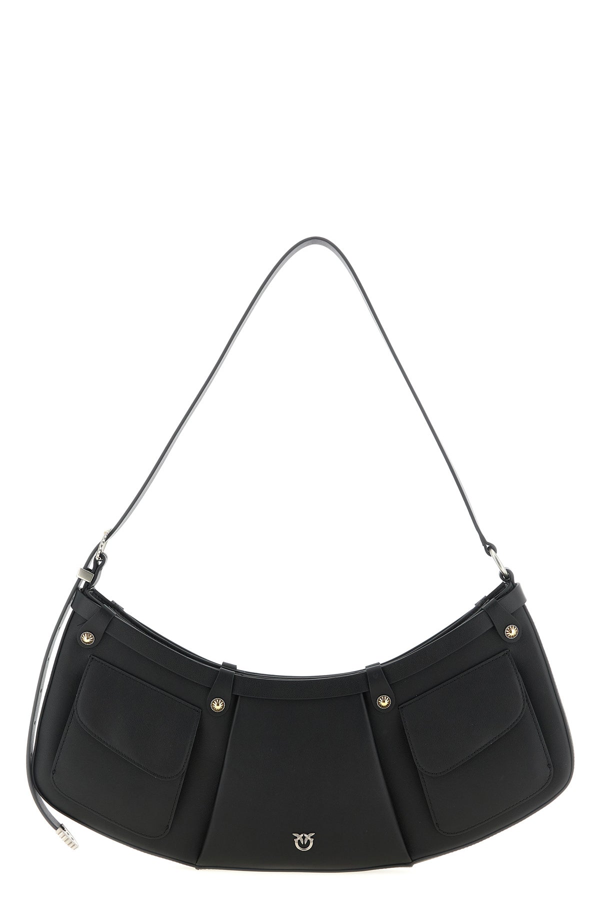 PINKO OS pocket body large suede shoulder bag