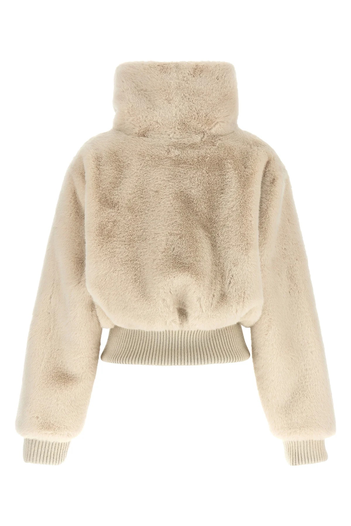 the pinko jacket redefines winter volumes through a structured crop silhouette