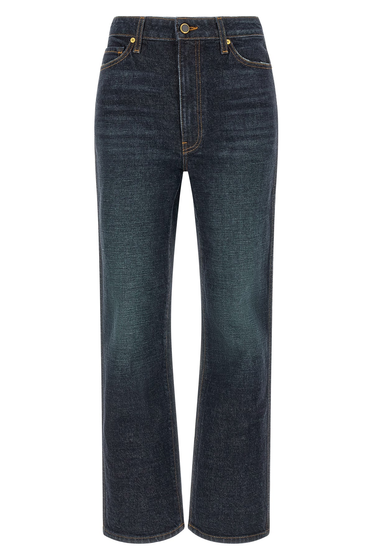 KHAITE 25 abigail khaite jeans set modern sartorial standards through a precise high-wai
