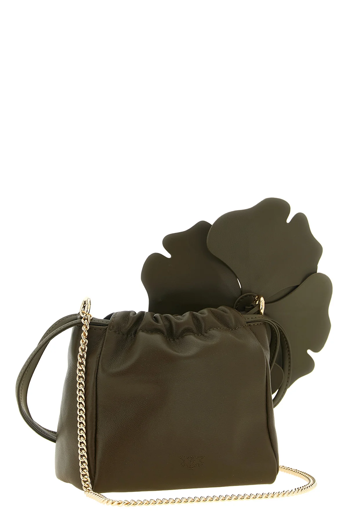 pinkos flower pouch redefines volumes through a soft pouch silhouette in fine