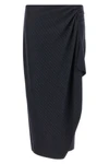 the long pinko capena skirt redefines the codes of tailoring through an asymme