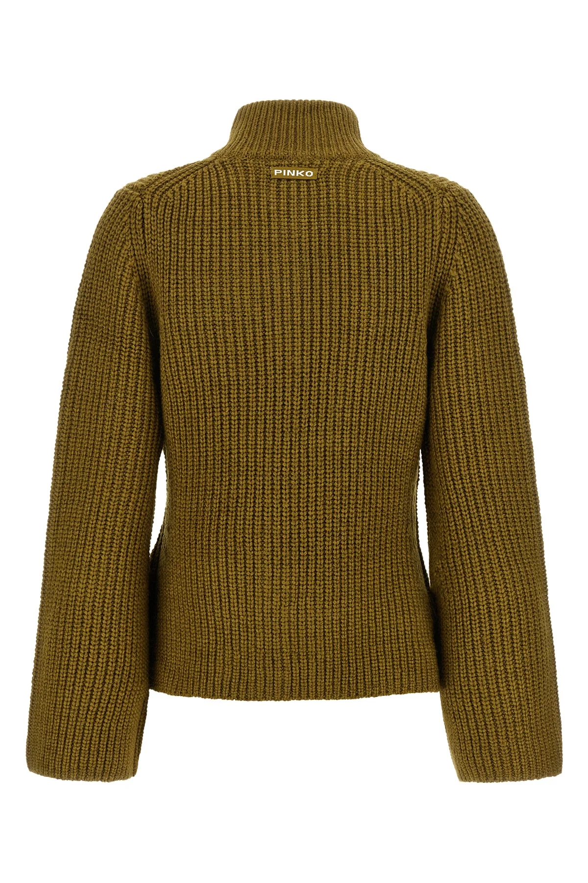 PINKO S the pinko pispiglio cardigan in olive green wool blend stands out for its half