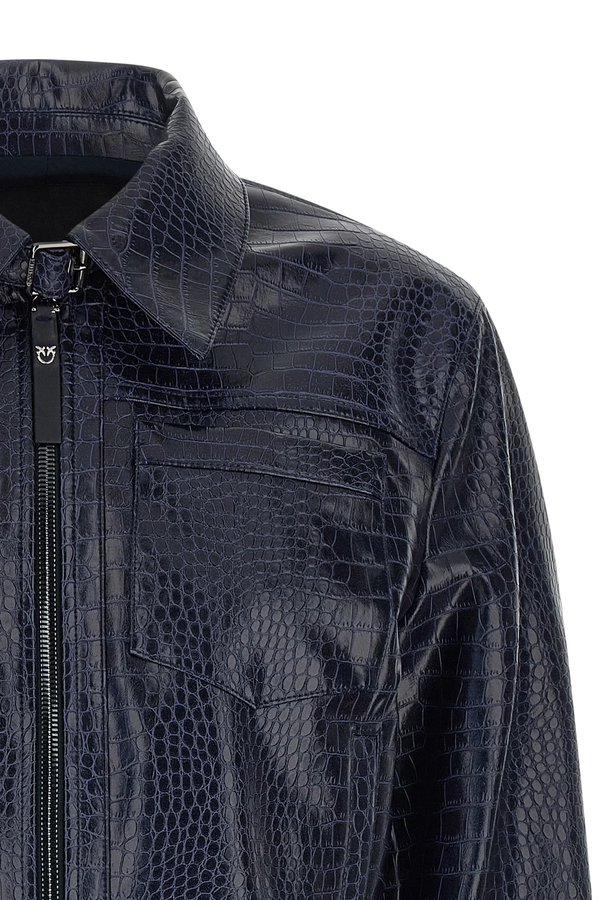 the bonarda pinko jacket redefines the codes of outerwear through a boxy silho