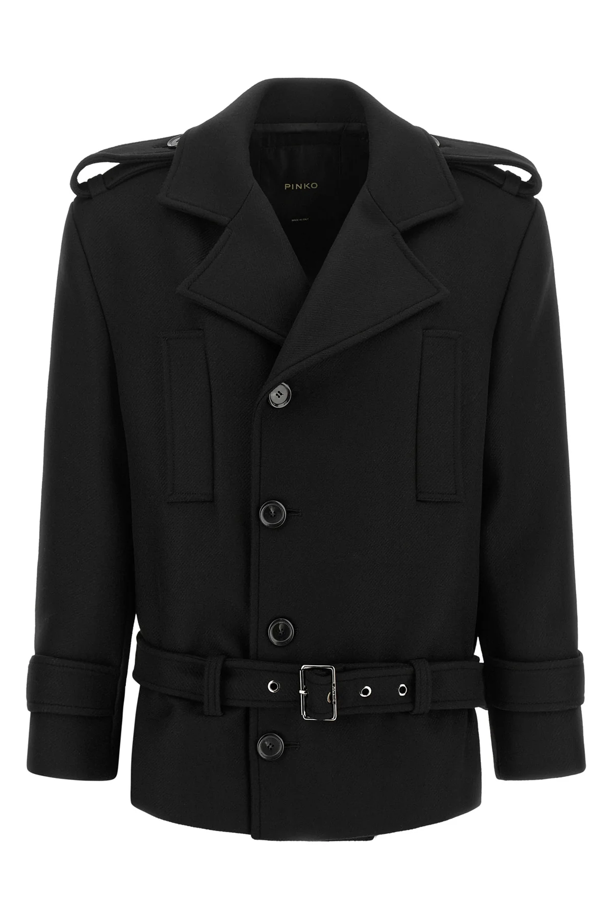 PINKO M the pinko tornado short coat redefines the codes of outerwear through a rigorous