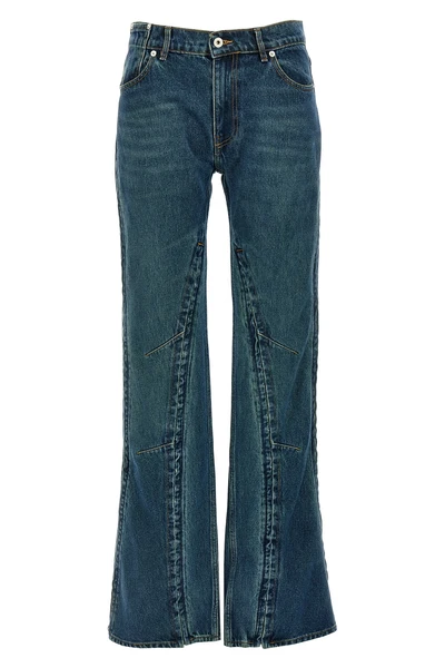 evergreen hook and eye cotton denim jeans
