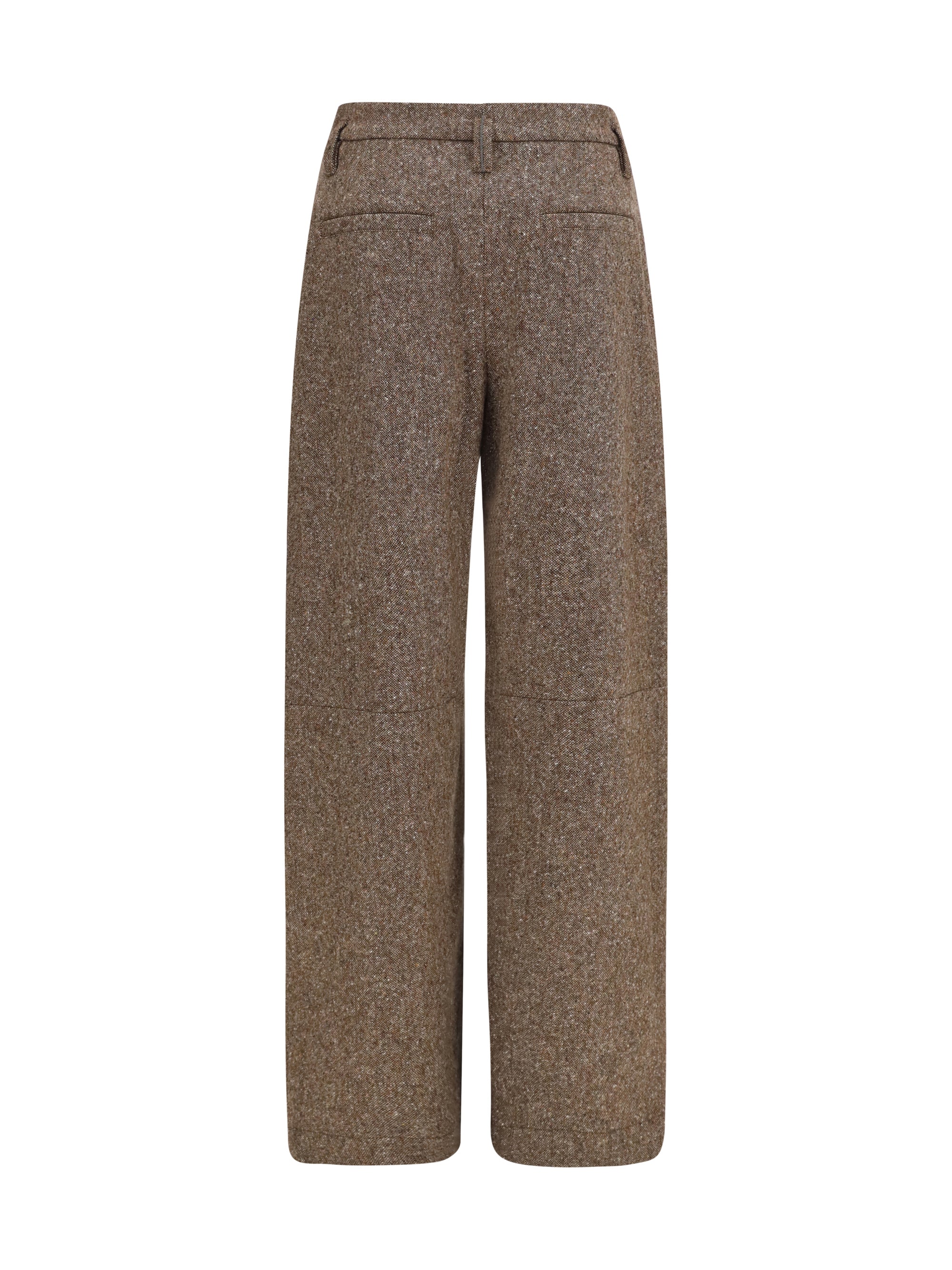 BRUNELLO CUCINELLI 42 virgin wool palazzo pants with monili detail