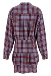 marta mini dress in check print linen