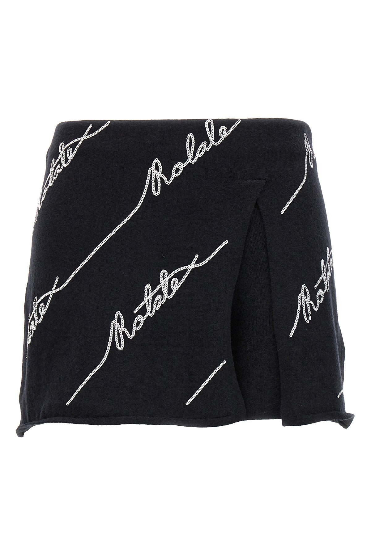 ROTATE BIRGER CHRISTENSEN 38 sequin logo mini cotton blend knit skort