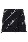 sequin logo mini cotton blend knit skort