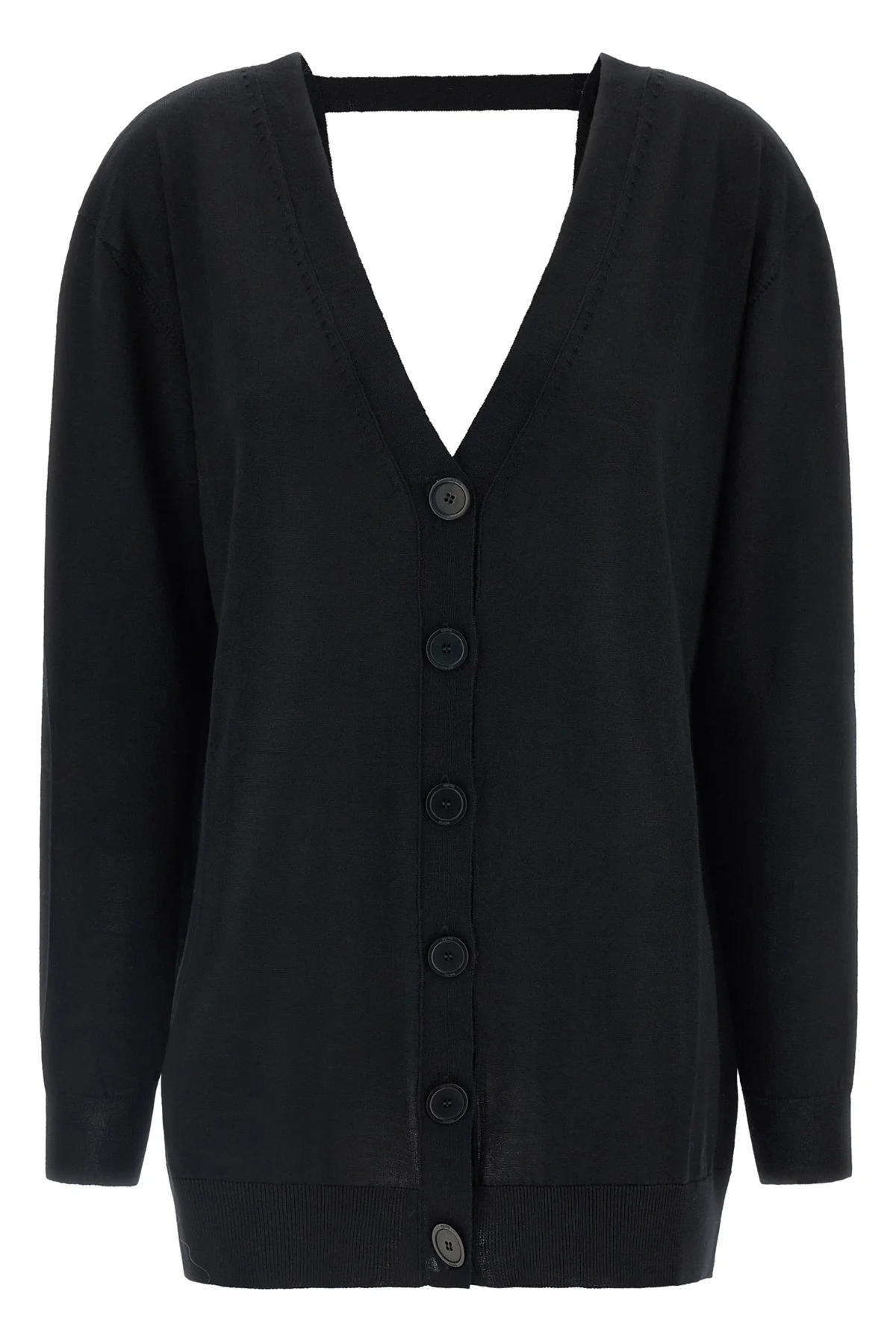 the pure wool cardigan nude redefines the codes of knitwear through a fluid and