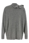 the nude cardigan in a fine grey wool and cashmere blend is distinguished by an