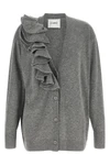 the nude cardigan in a fine grey wool and cashmere blend is distinguished by an