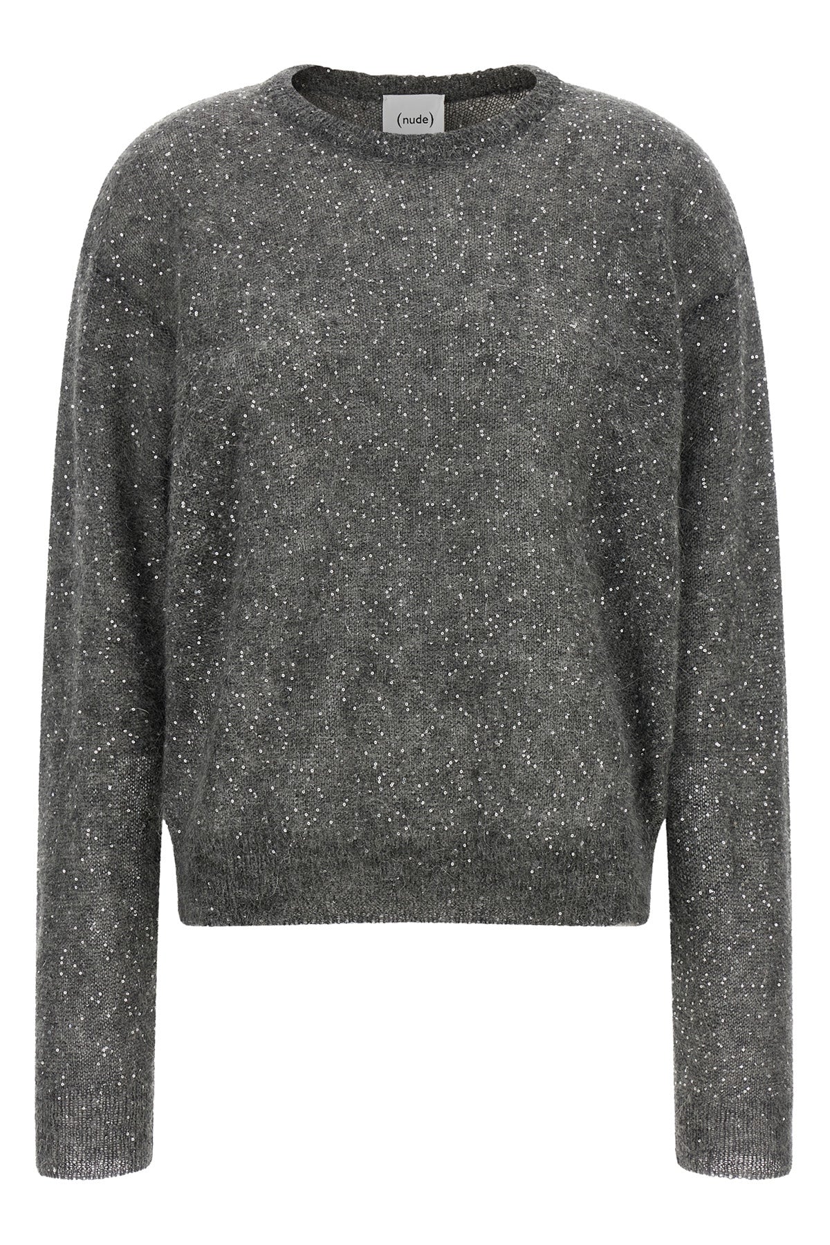 the sweater (nude) is made of a fine mohair and wool blend