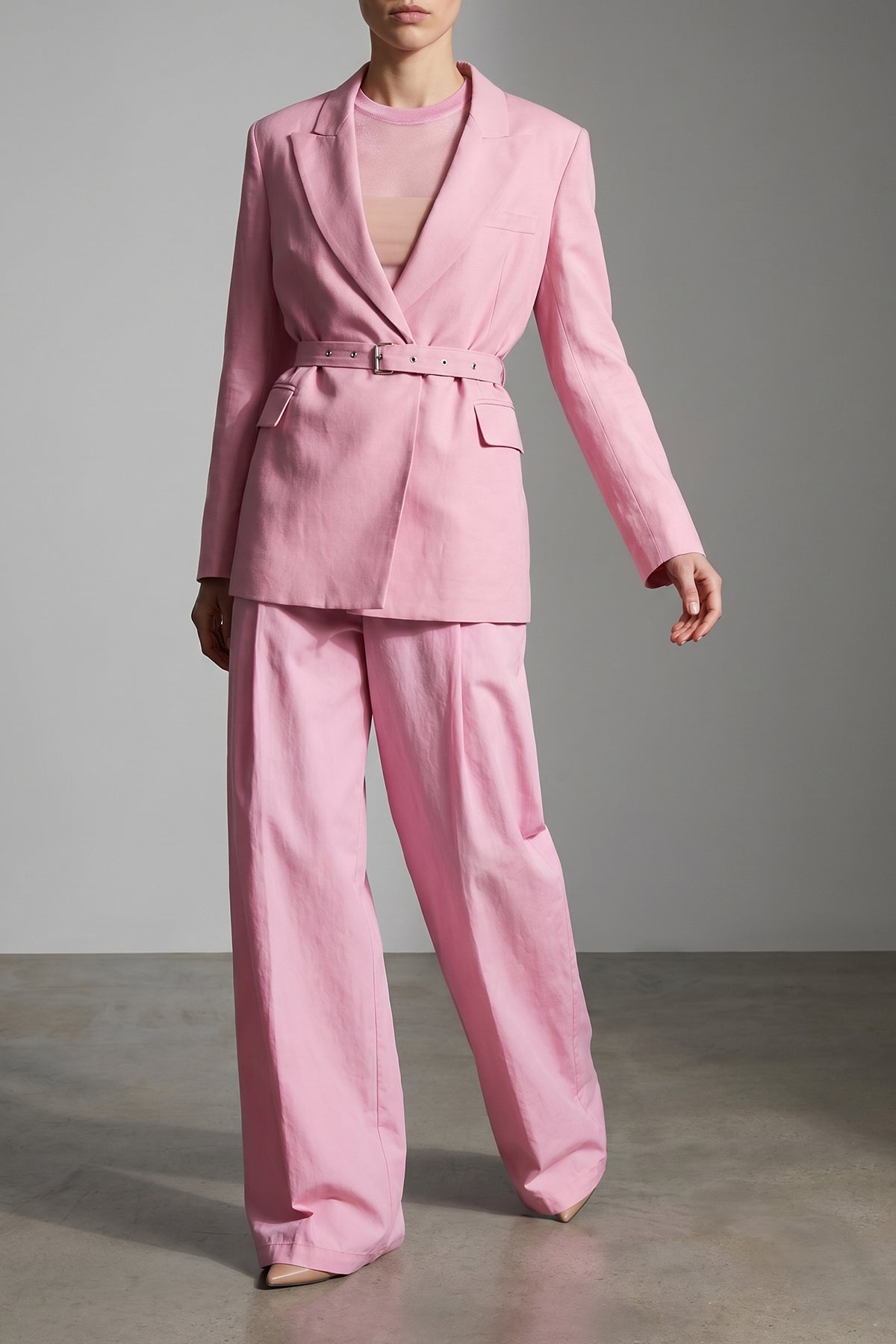 NUDE 40 double-breasted blazer in linen and tencel blend