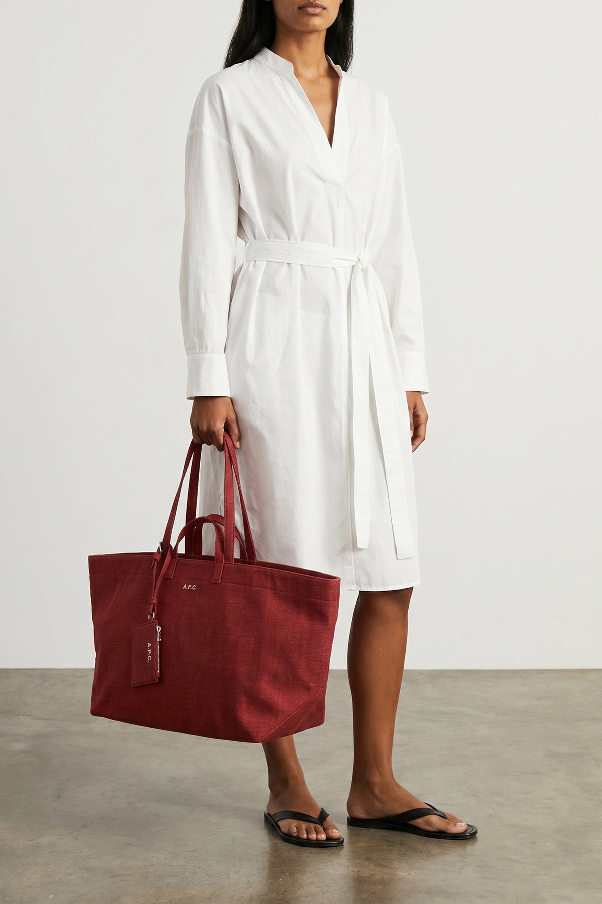 NUDE 40 chemisier midi dress in cotton poplin