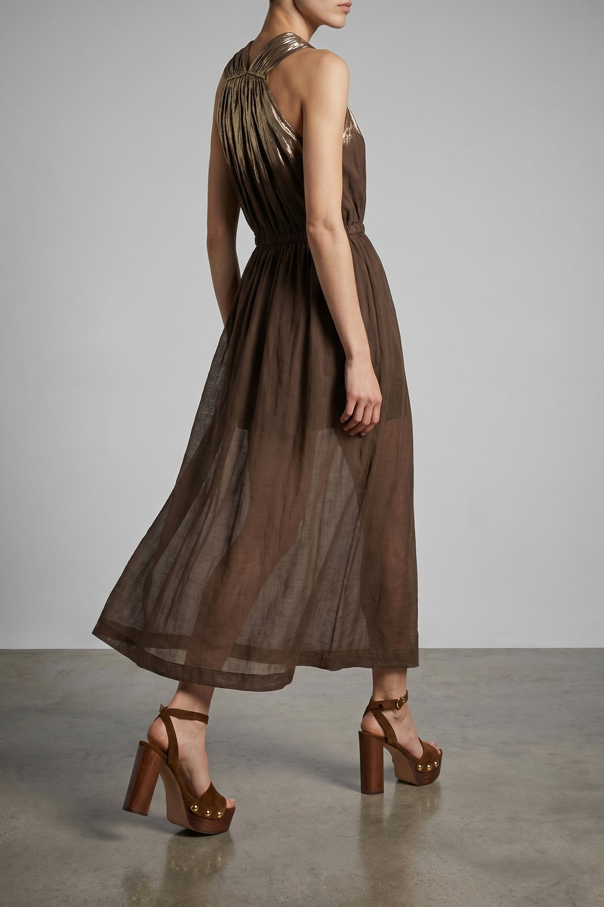 NUDE 40 long linen blend dress