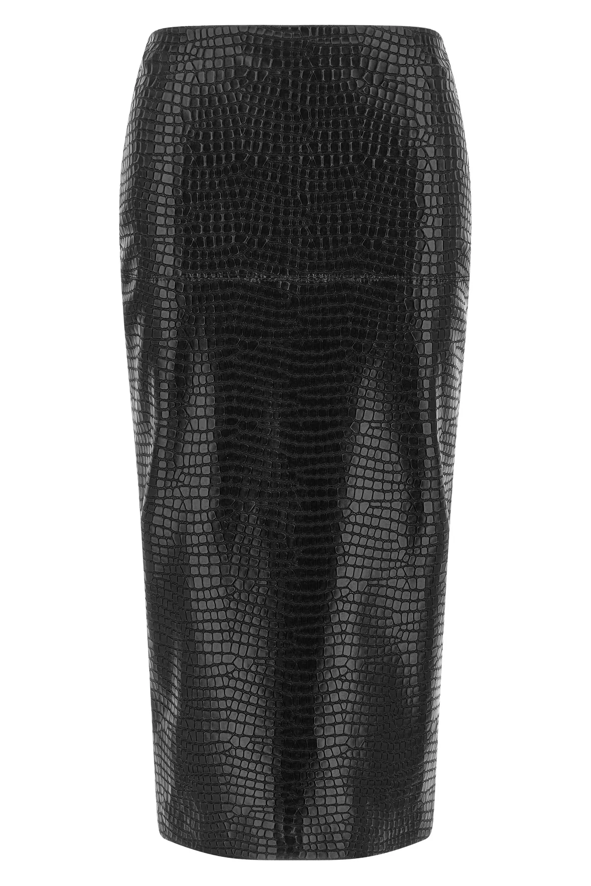 the midi skirt nude defines the silhouette through a rigorous sheath constructio