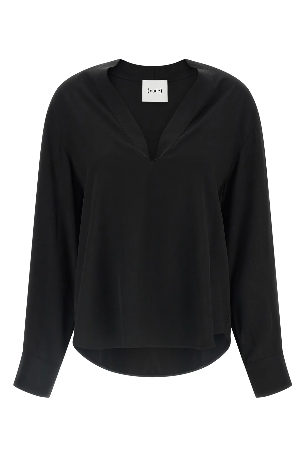 (nudes) long-sleeved blouse redefines minimalist elegance through a fluid silho